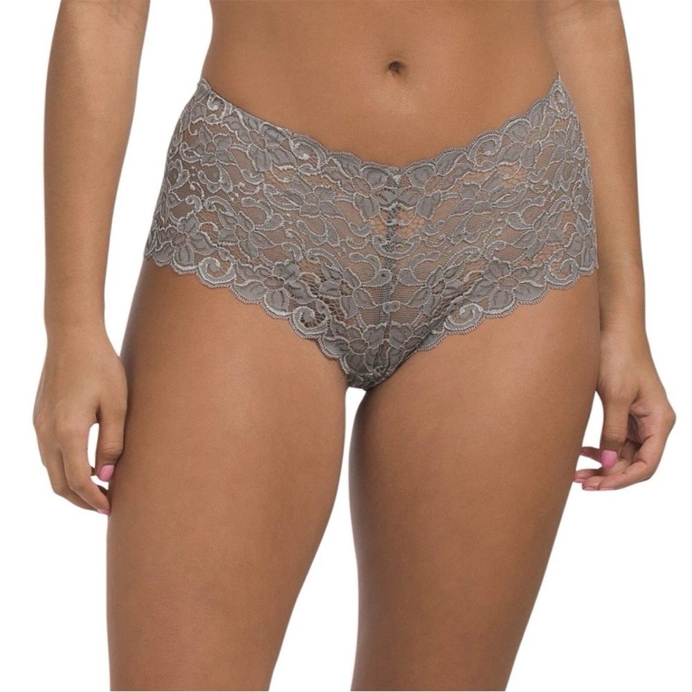 Hanro Women's Luxury Moments Lace Boyleg Panties Smooth Gray Size XS - NWT